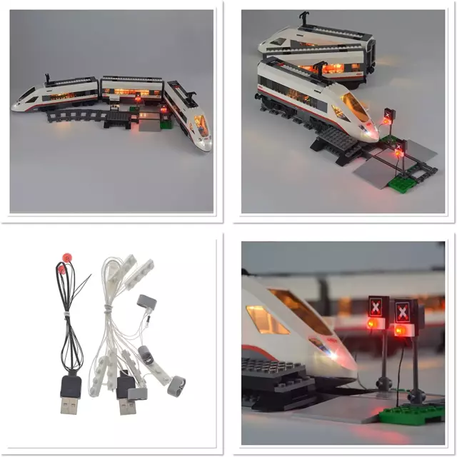 USB Light Kit for Lego City High-Speed Passenger Train Blocks Bricks 60051 Build