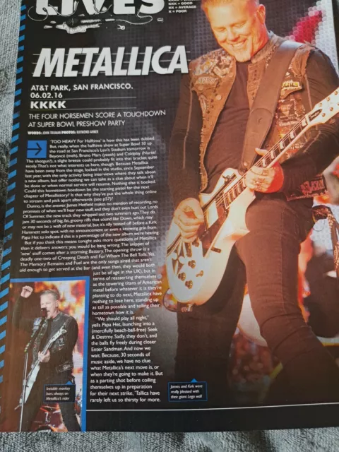 Metallica - full page magazine poster/photo/review article