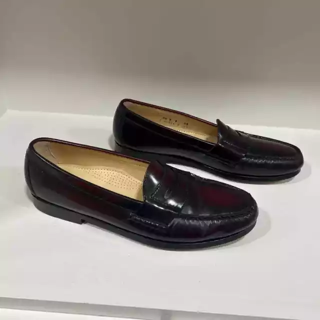 MEN'S COLE HAAN Burgundy Leather Pinch Penny Loafers Slip Ons 9.5B $45. ...