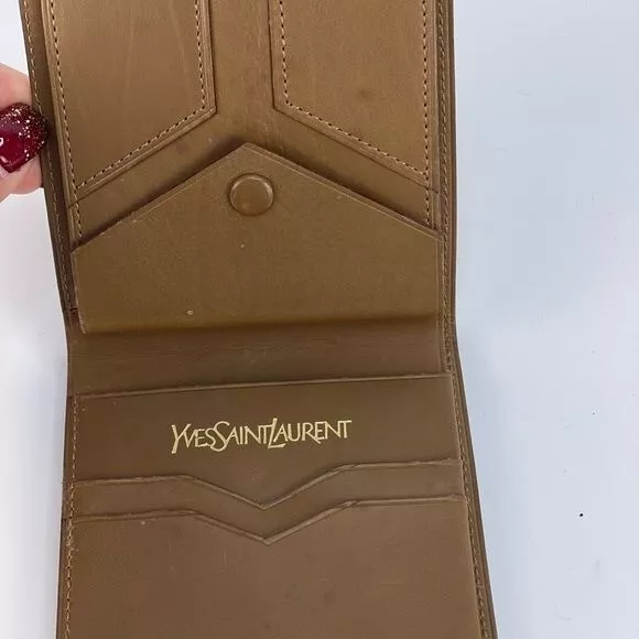 YSL Yves Saint Laurent Monogramme East/West Wallet Leather Brown 3