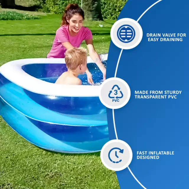 New Jilong Giant Rectangular Swimming Summer Family Size Pool Fun 120"X72"X20" 3