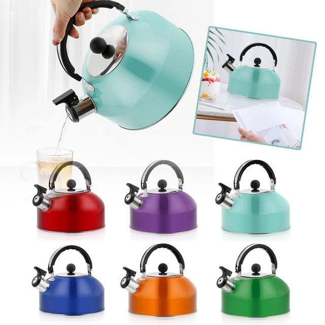 3L Whistling Tea Kettle Flat Bottom Kettle Stainless Steel Tea Kettle Teapot D1