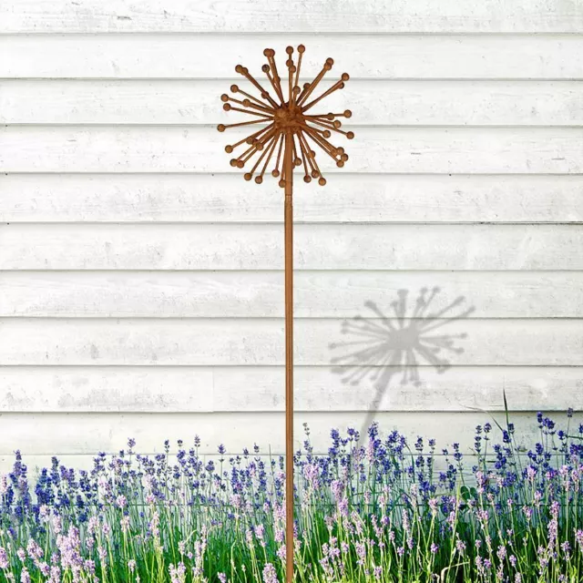Métal - Piquet Allium Optique de Rouille Fleur Décoratif Décoration Jardin