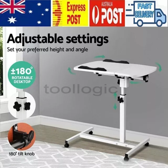 Overbed Table Adjustable Medical Care Over Bed Height Hospital Laptop Study Work