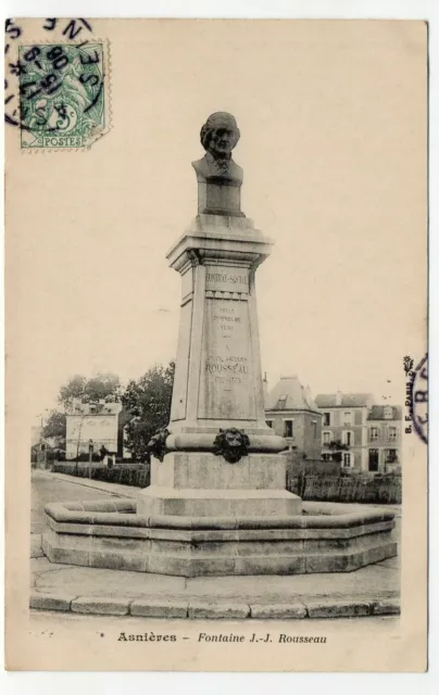 ASNIERES - Hauts de Seine - CPA 92 - the J.J. Rousseau fountain