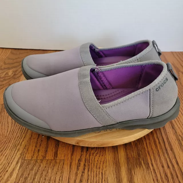 Crocs Duet Busy Day Womens Size 7 Sneakers Shoes Slip On Gray Comfort  201884