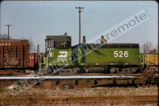 Original Slide Burlington Northern BN 526 EMD NW2 Eola ILL 11-15-74