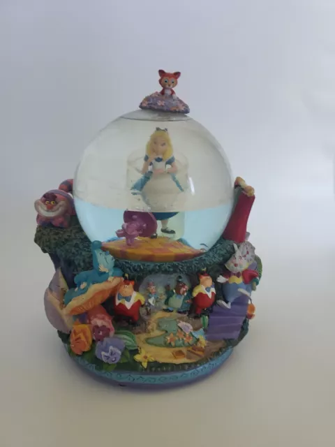 Lilo Stitch Alice in Wonderland Cheshire Cat Snow Globe 27.5x21x21cm JP F/S  Used