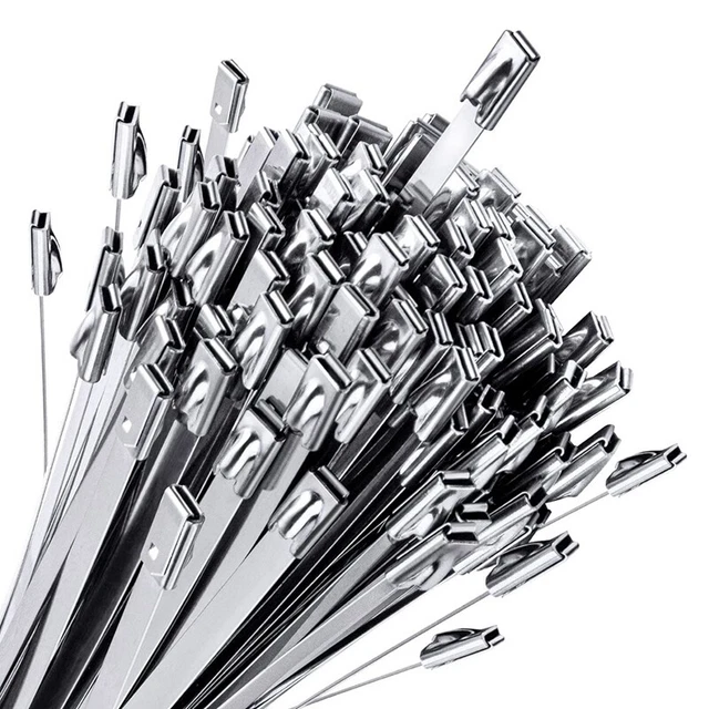 100 pz fascette per recinzione a maglie catena, cerniera in acciaio inox multibloccante D5S4
