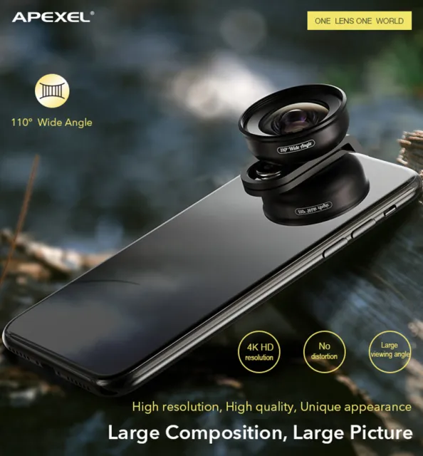 APEXEL HD Camera Phone Lens Kit 110 degree 4K Wide angle lens For iPhone Xiaomi 2