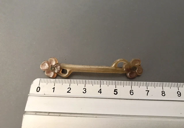 Broche Art Nouveau Corne Blonde Antique Florale 1900 Travail Main Pièce Unique 2