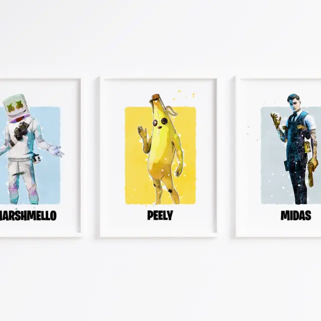 Fortnite Character Art Posters/Prints, Kids, Gaming, Bedroom, Wall Art, Gift