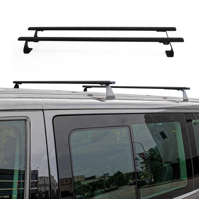 Dachträger Grundtäger Für VW Touran Mk1 2003-2015 75kg Aluminium Schwarz 2 Tlg