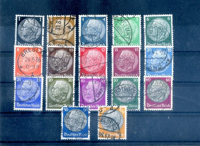Deutsches Reich, FM Hindenburg (1933), Mi.-Nr. 512-528 gest.