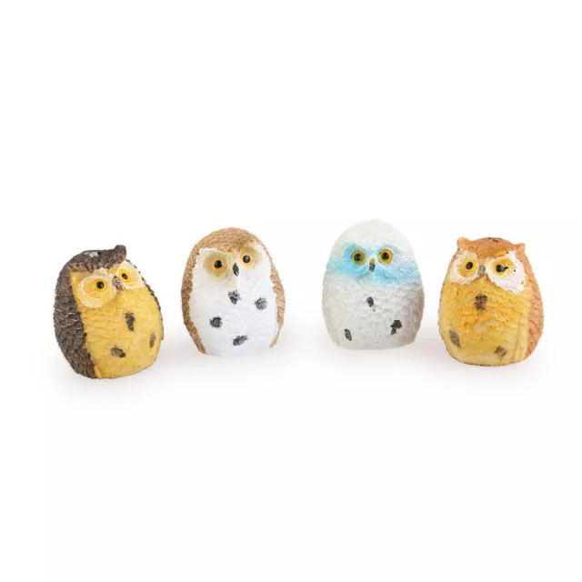 4pcs Cute Miniature Bonsai Owls Landscape Garden Decoration Ornaments Home Decor