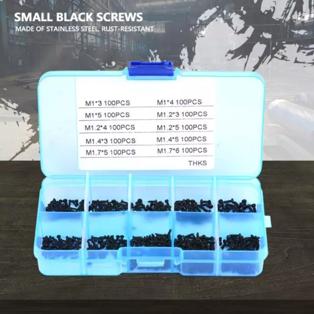 1000pcs Small Screws Self-tapping Assortment Kit for M1-M1.7 Head