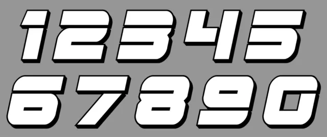 Numeros Course Racing Numbers Drift Tuning Moto Autocollant Sticker Nu019Bn