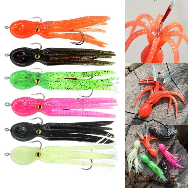 LIFELIKE SQUID BAIT with Double Hook for Successful Octopus Fishing 1PC  22g11cm $14.69 - PicClick AU