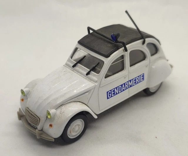Miniature Citroën 2CV Gardiennage De Mobil-homes - Échelle 1/43, Crème Et Vert - Neuf Eligor