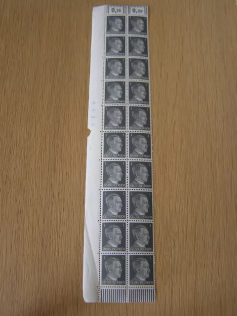 Deutsches Reich Briefmarken Adolf Hitler,postfrisch,Nachlaß, 20 Stück