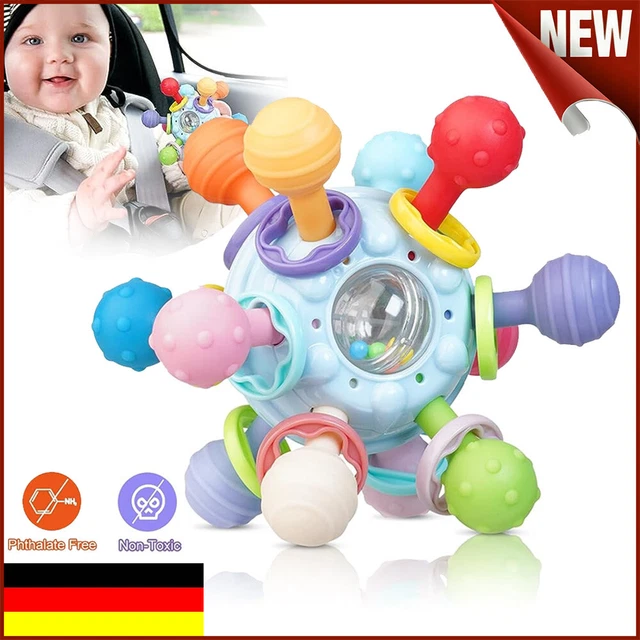 Beißring Beißspielzeug Montessori Baby spielzeug ab 0-12 Monate Zahnungshilfe