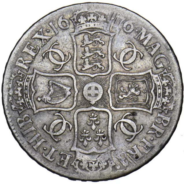 1676 Crown - Charles II British Silver Coin - Nice 2