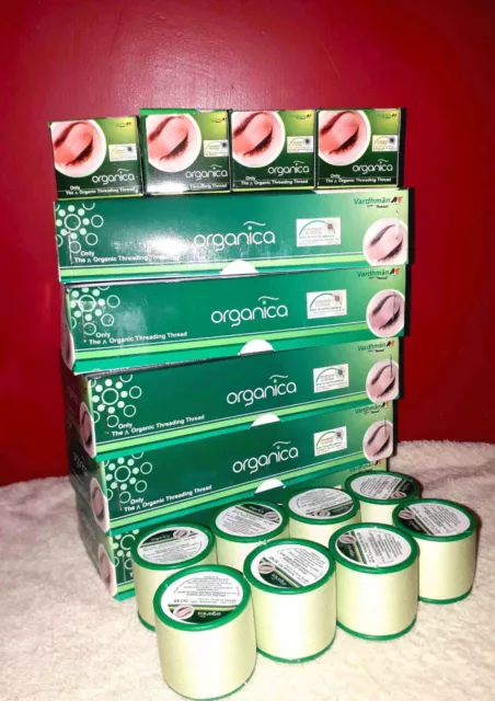 Organica Cejas Threading 40 Spool Orgánico 100% Algodón Hilo Removedor de...