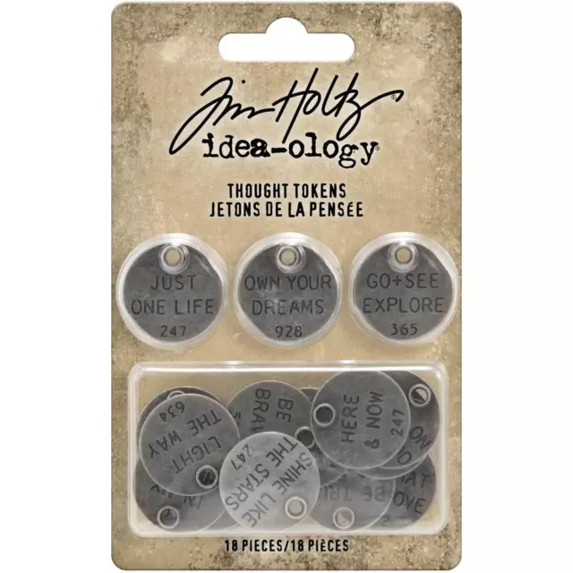 TH - Idea-Ology Metal Adornments 18/Pkg by Tim Holtz - Thought Tokens