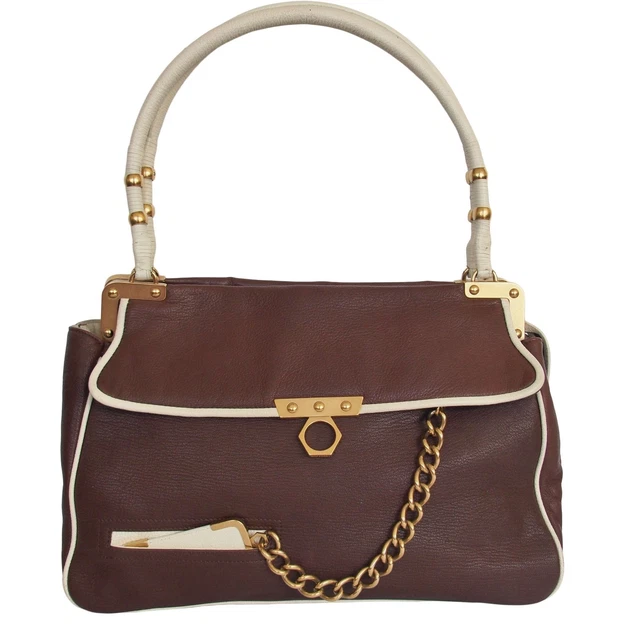 ZAC POSEN Antonia Women's Handbag Bag Leather Brown Cream