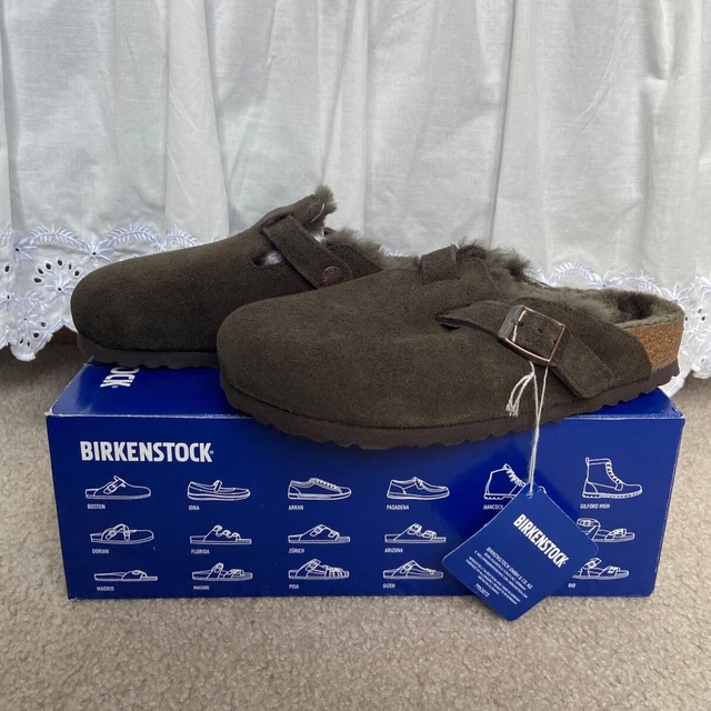Birkenstock Boston Shearling Clogs Suede Brown/Mocca Women Sz 36 US 5