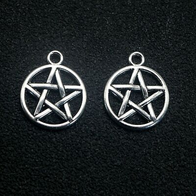 25 Tibet Silver Bronze Alloy Pentagram Star Charms Pendants 16X20mm DIY Earring