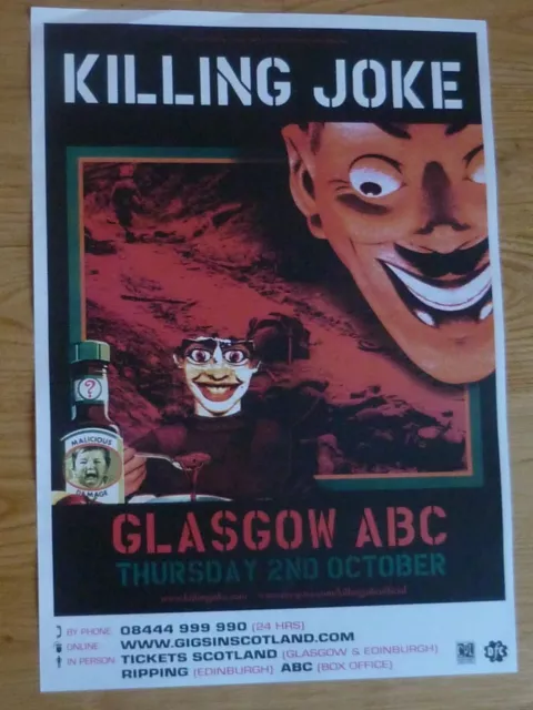 Killing Joke concert poster - Glasgow 2008 live music show tour gig memorabilia.