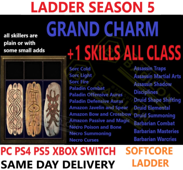 D2R DIABLO 2 Resurrected Gheed’s Fortune Charm 14 Discount 40mf Pc