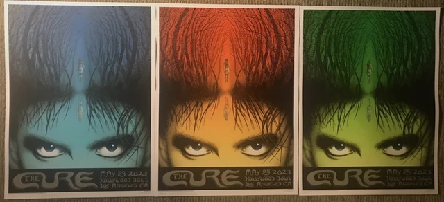 THE CURE Poster ALL 3 NIGHTS Los Angeles EMEK SIGNED #ED Hollywood Bowl IN HAND THE CURE Poster ALL 3 NIGHTS Los Angeles EMEK SIGNED #ED Hollywood Bowl IN HAND