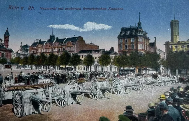 1917 FOTO KÖLN FRANKREICH GESCHÜTZ Canon de 75 modèle 1897 SCHIESSPLATZ WAHN 1WK