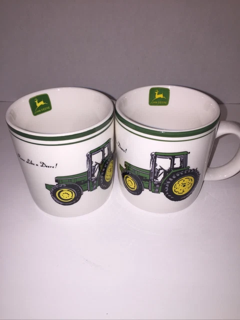 Gibson John Deere Nothing Runs Like a John Deere Tractor Coffee Mug Cup set of 2