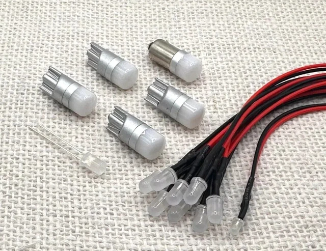 Pioneer SX Receiver Bulbs 25 New Wired LED Light Bulbs 8V - For Pioneer SX Receivers (4mm Long Wires) - Replace Old Dial Lights 4mm Wire Bulbs