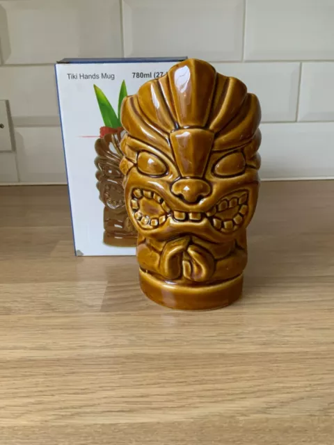 Tiki Hands Mug - Kitsch Novelty Ceramic Hawaiian Themed Cup ~ 780ml 27.5oz BNIB