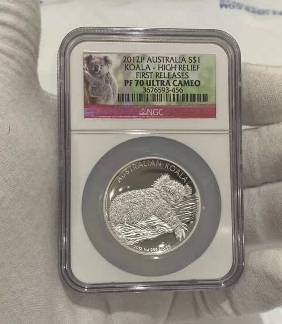 2012-P $1 Australia Koala NGC PF70 Ultra Cameo High Relief First Releases LOC 7