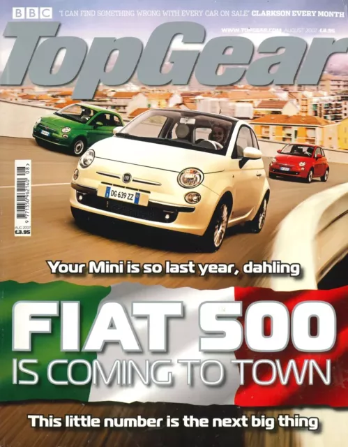 BBC Top Gear Magazine: Issue #168, Fiat 500, Renault Twingo, Aug 2007 (Sealed)