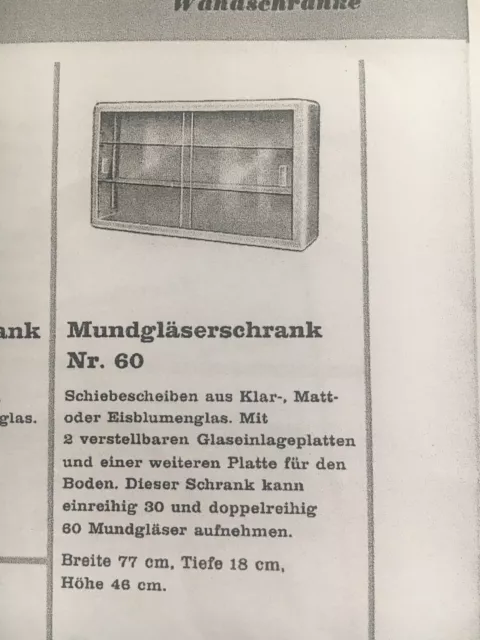 Original BAISCH  Vitrine Hängeschrank, Wandschrank 50er 60er Jahre Bauhaus