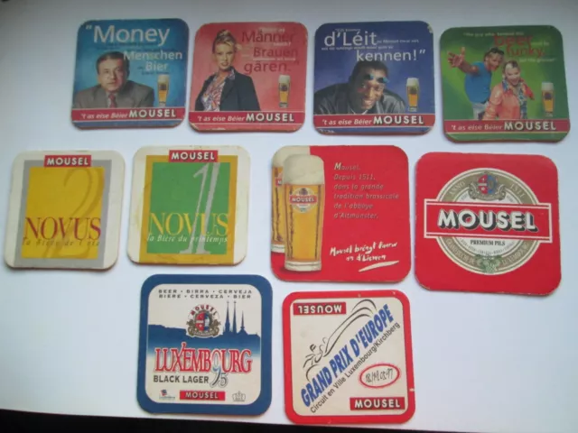 Lot de 10 sous bocks  différent bière  MOUSEL