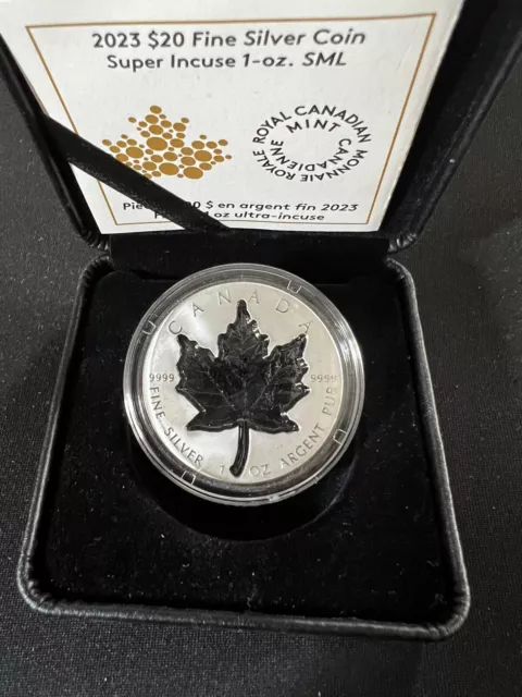 🔥2023 Maple Leaf Super Incuse Black Rhodium Reverse Proof 1 Oz Silver Coin🔥