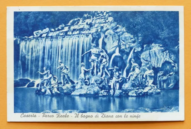 Cartolina Caserta - Parco Reale - Il Bagno di Diana con le ninfe - 1937.