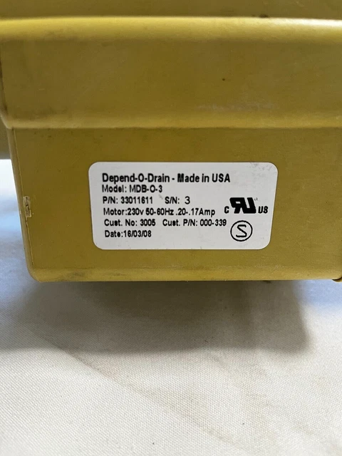 33011621 - 33011611 Drain Valve 3" 230V 50-60Hz NO - Depend-O-Drain MDB-O-3