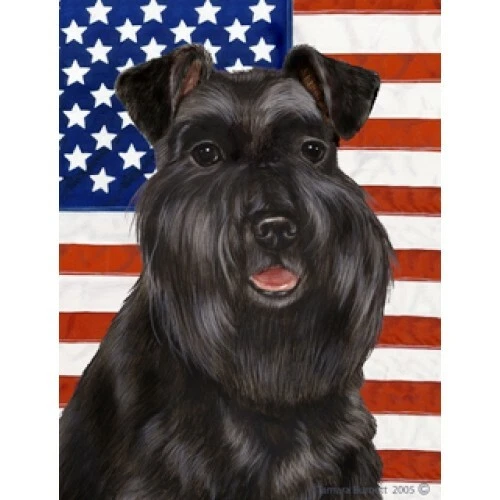 Patriotic (D2) Garden Flag - Uncropped Black Schnauzer 321271
