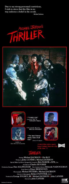 Affiche / Poster 60x160 cm "THRILLER"  Michael Jackson / John Landis