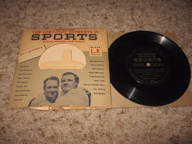 Greatest Momenti Columbia Records 33 1/3 RPM Originale Babe Ruth Jack Dempsey