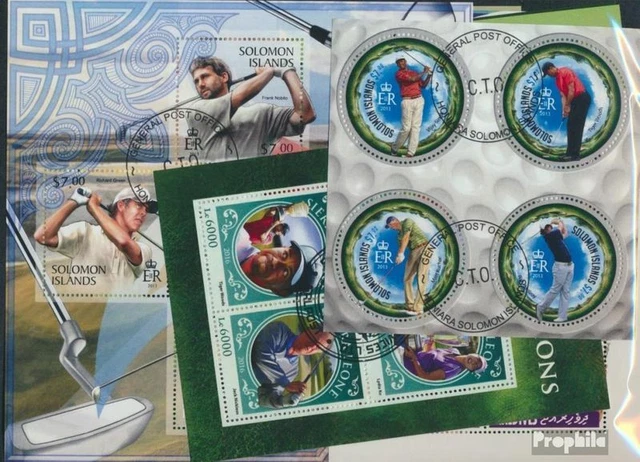 Briefmarken Motive Golf 10 verschiedene Golfsport Blöcke