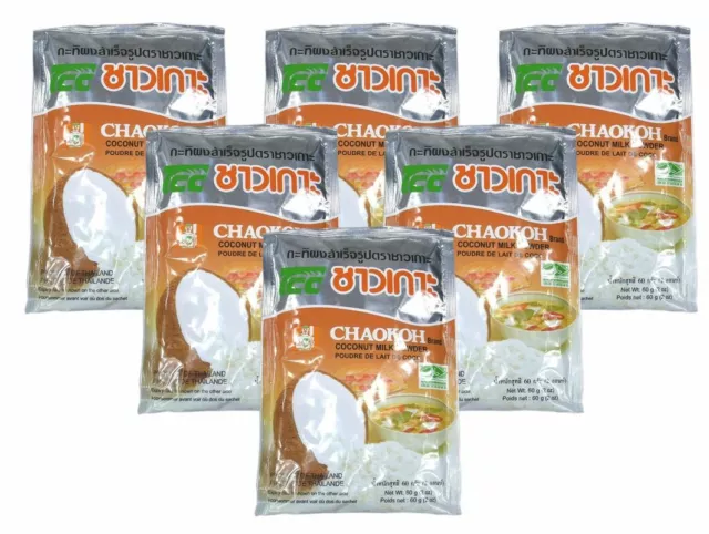 Confezione da 6 latte di cocco in polvere CHAOKOH (6x 60 g) | latte di cocco in polvere